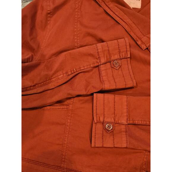 Anthropologie Marrakech Henna Moto Jacket Burnt Orange large Button - Picture 7 of 9